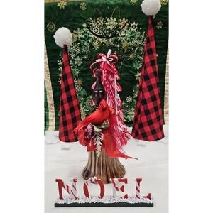 3 Trees 1 Cardinal On A Bell And Noel Sign